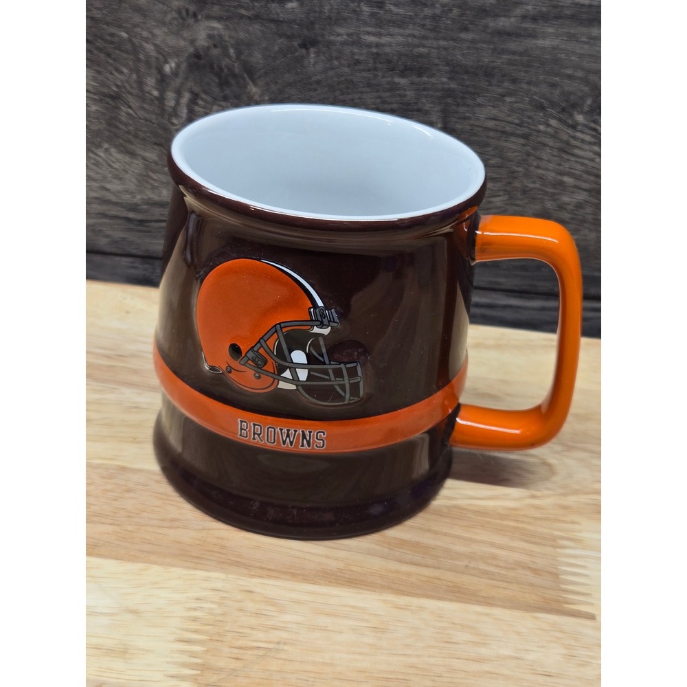 Cleveland Browns NFL Relief Coffee Mug Ceramic Brown Orange Encore 686105